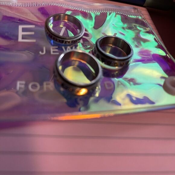 Set of 3 Silver Anxiety Relief Rings - Picture 1 of 4